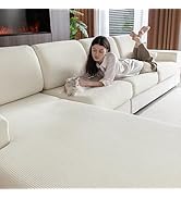 OHSIO Sectional Couch Covers, Wear Resistant Stretch Sofa Covers Washable Soft Couch Cushion Cove...