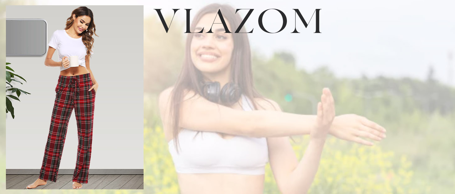 Vlazom Women's Pyjamas Pants Soft Casual Bottoms Ladies Lounge Pants with Pockets Drawstring Sleepwear Loungewear S-XXL 9 women modal lounge pants,women lounge wear pants,women lounge pants,women lounge pants /pyjamas