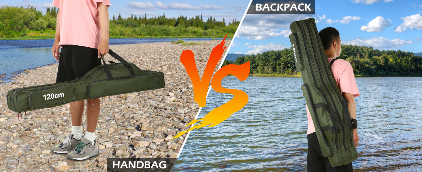 doorslay Fishing Rod Case Three Layers Fishing Rod Bag
