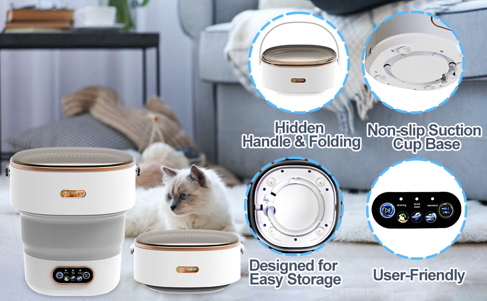 Portable Washing Machine, 15L Mini Foldable Small Washer