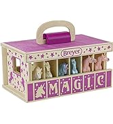 Breyer Horses Unicorn Magic Wooden Stable Playset with 6 Unicorns | 6 Piece Playset | 6 Stablemat...