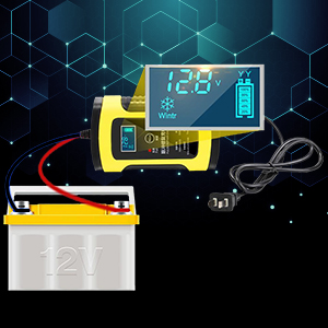 L'écran LCD du chargeur de batterie de voiture peut afficher clairement les données de charge