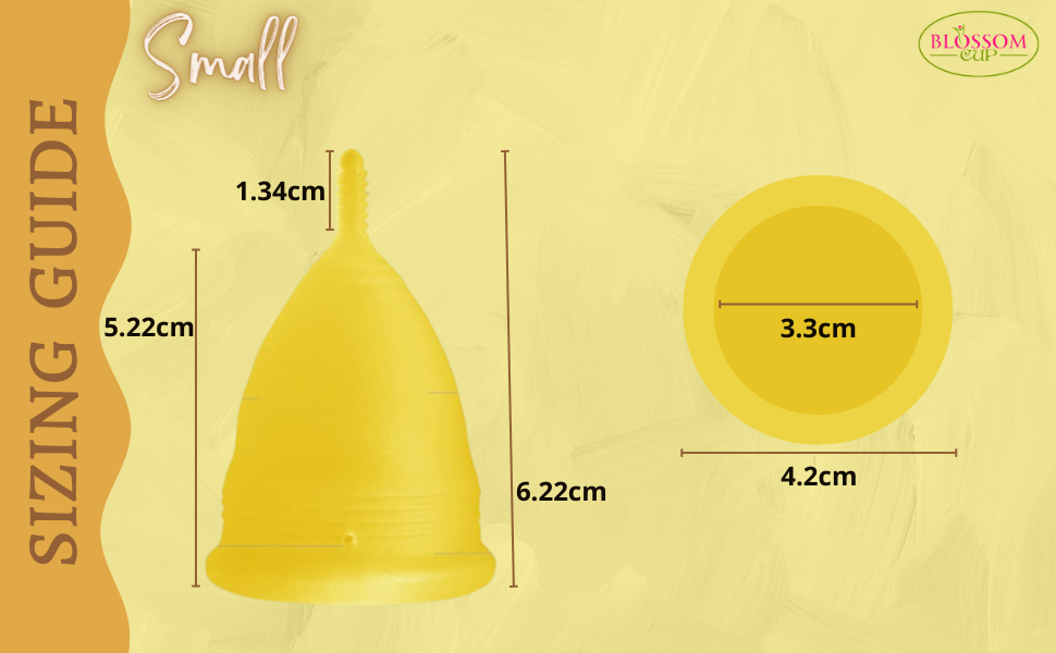 Blossom Cup Small yellow Silicone Cup, organic menstrual cup for beginners pads tampon hygiene cups