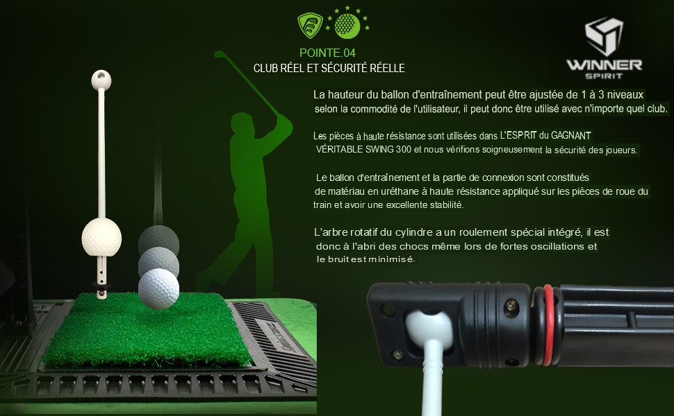 WINNER SPIRIT Real Swing 300 Entraîneur de Swing et de