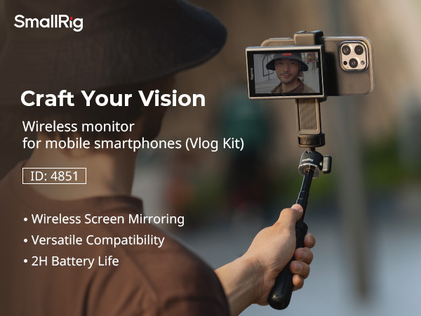 SmallRig 自撮りVlogモニタ Wireless Vlog Selfie Monitor Kit for Phone