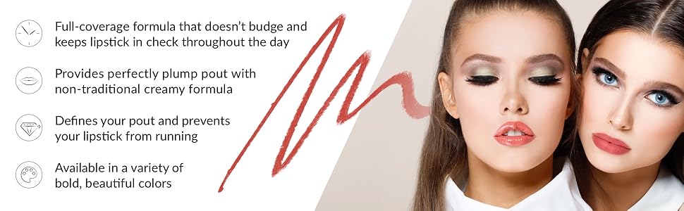 lip liner women matte long lasting waterproof pencil soft smudge organic natural creamy professional