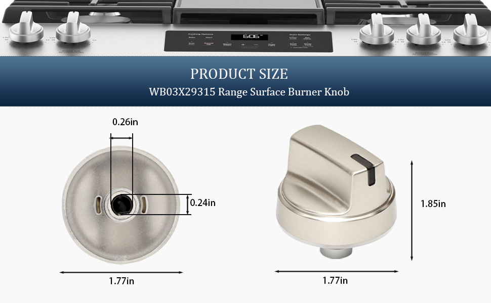 WB03X29315 Knob Fit for GE Range Surface Burner Knob,Fits