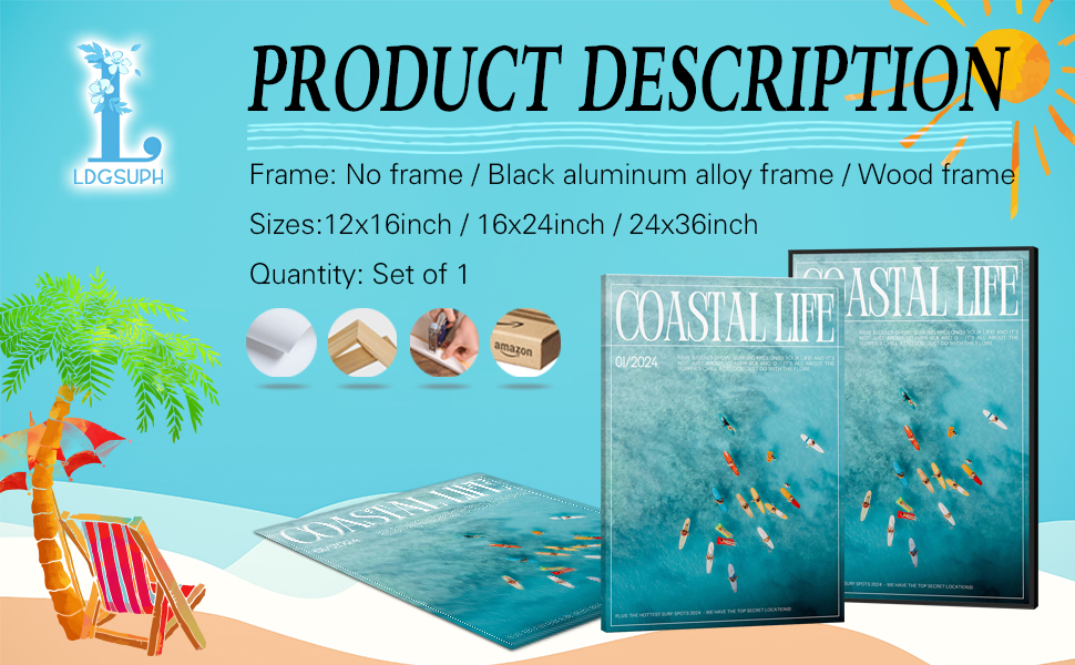 Preppy Blond Girl Beachy Wall Decor for Living Room