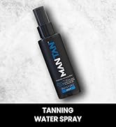 Get a natural-looking face tan in seconds with MANTAN's easy-to-use tanning water spray.