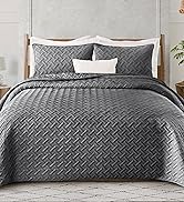 Exclusivo Cal King Size Modern Striped Quilt Set for Summer, 3 Pieces Lightweight White Bedding, Soft Quilts Coverlets A 2013b885 12d2 41a9 9375 29b357e79342. CR88,0,1824,2000 PT0 SX166 V1