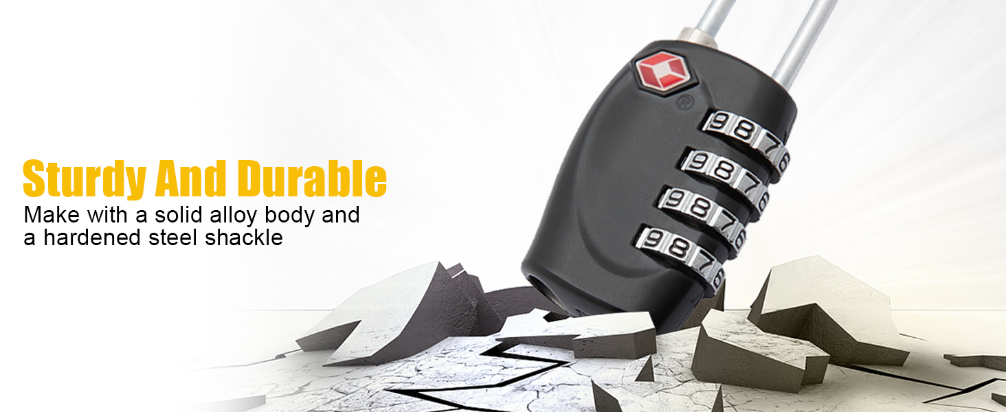 2 Pack TSA Approved Gun Case Locks for Pistol Cases, 4 Digits Travel