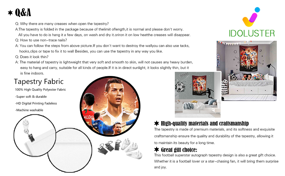 Soccer Superstar Signed Wall Tapestry Poster