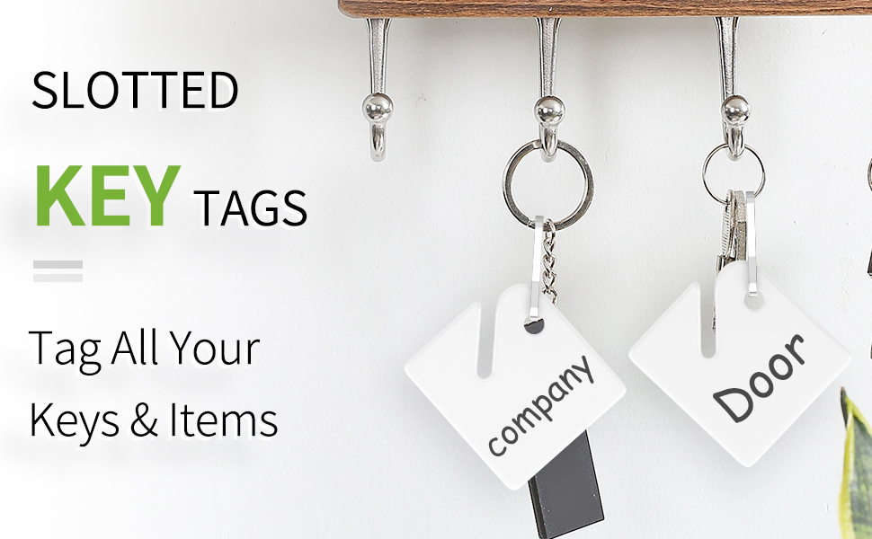 Uniclife 1.5 Inch Rack Key Tags White Plastic Hanging Tags