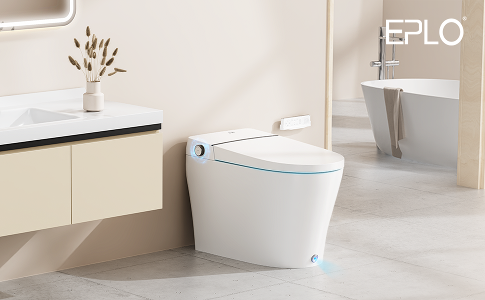 EPLO Smart Bidet Toilet,Electric Elongated Toilet with Bidet Built in