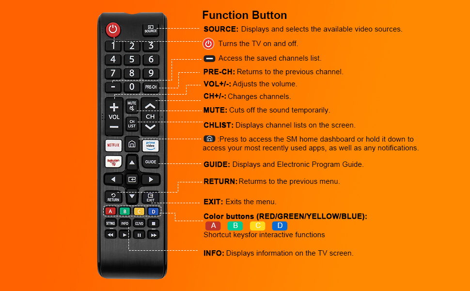 Universal Smart Tv Remote For Samsung Tv Remote Control With Netflix