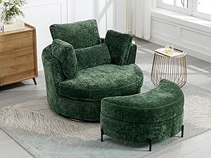 GoDoco 42" W Swivel Accent Barrel Chair Set