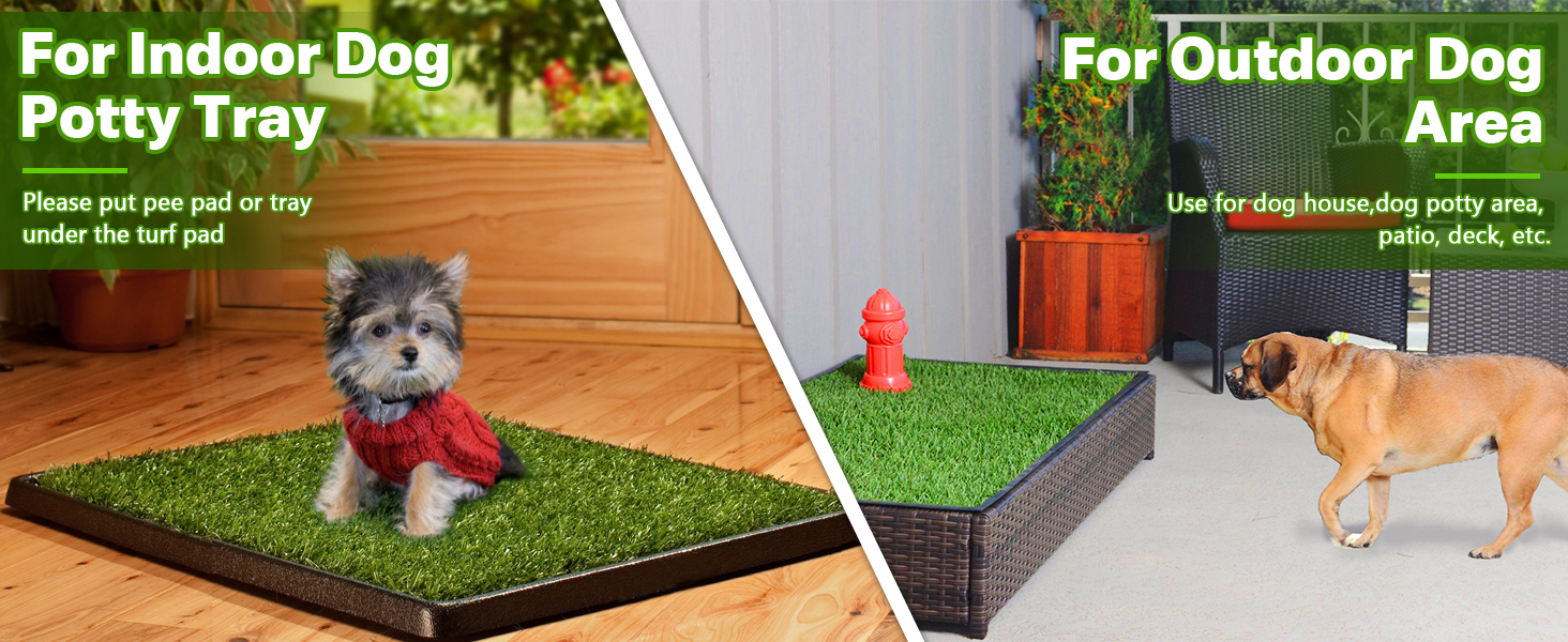 GLOBREEN Puppy Artificial Grass Pee Pad for Dogs Potty Trianing, 2 Pack Replacement
