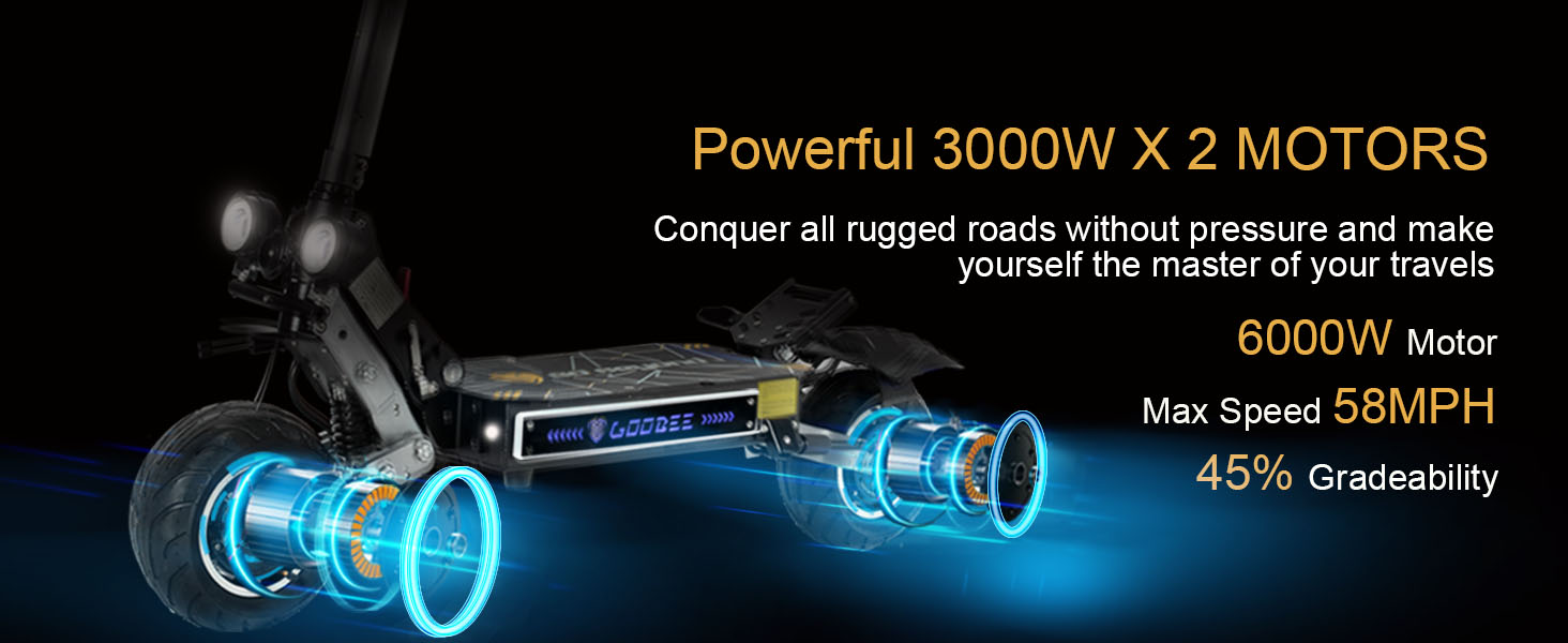 MetaMoov ZO01 Plus Electric Scooter, 6000W Dual Motors Up