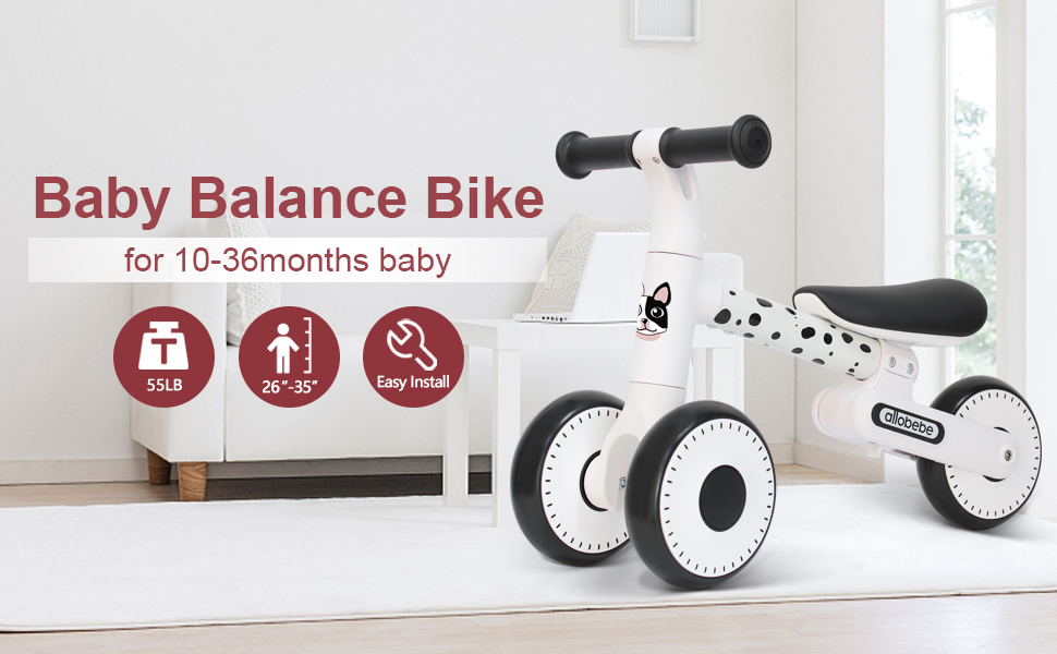 allobebe Baby Balance Bike 1 Year Old, 1224 Month Toddler Balance Bike, 6 inch