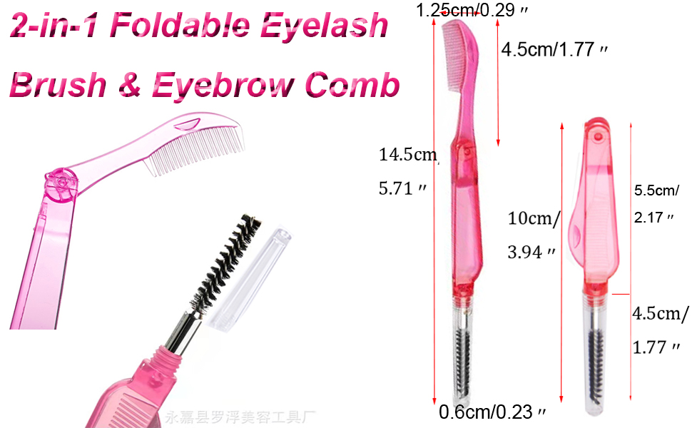 2-in-1 Foldable Eyelash Brush &amp; Eyebrow Comb