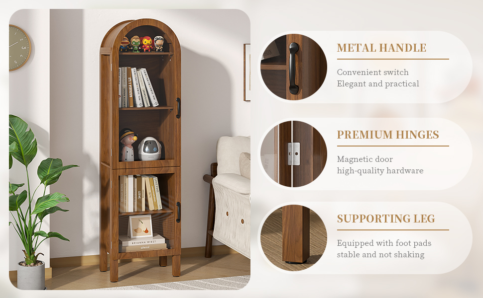 Amazon.com: 64.17 in Tall Arched Display Cabinet with