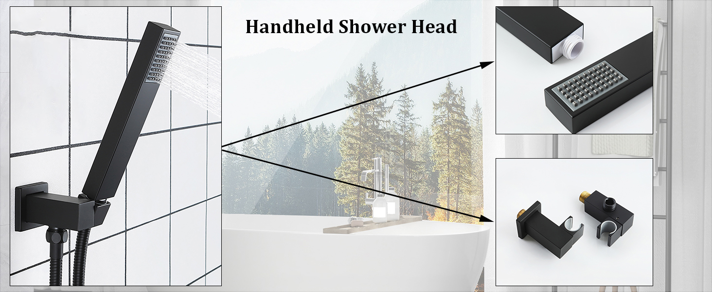 ESOP Colonne Douche Encastrable Colonne de Douche Noir Ensemble de