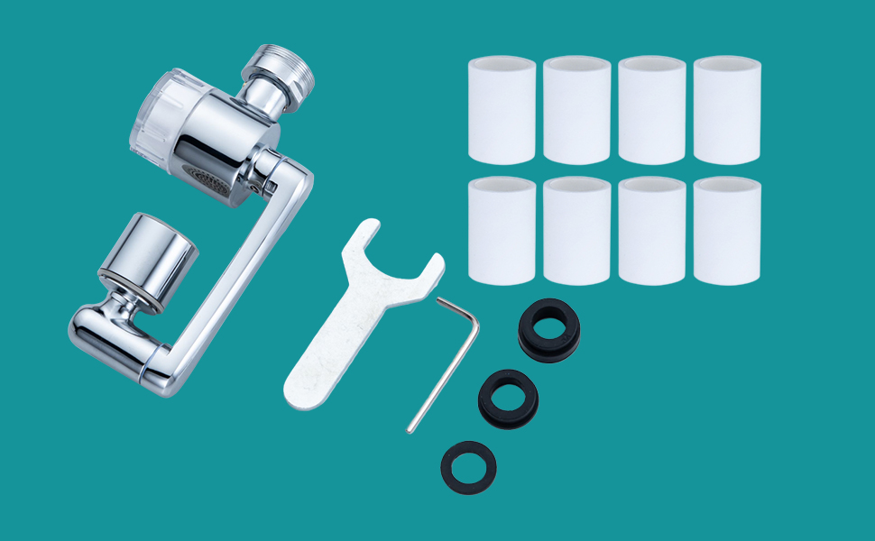 1080° Rotating Faucet Extender,2 Modes Pressurized Spray Attachment