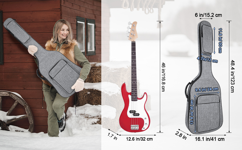 Amazon.com: MUZTOP Bass Guitar Bag, 7MM Padding Bass Guitar