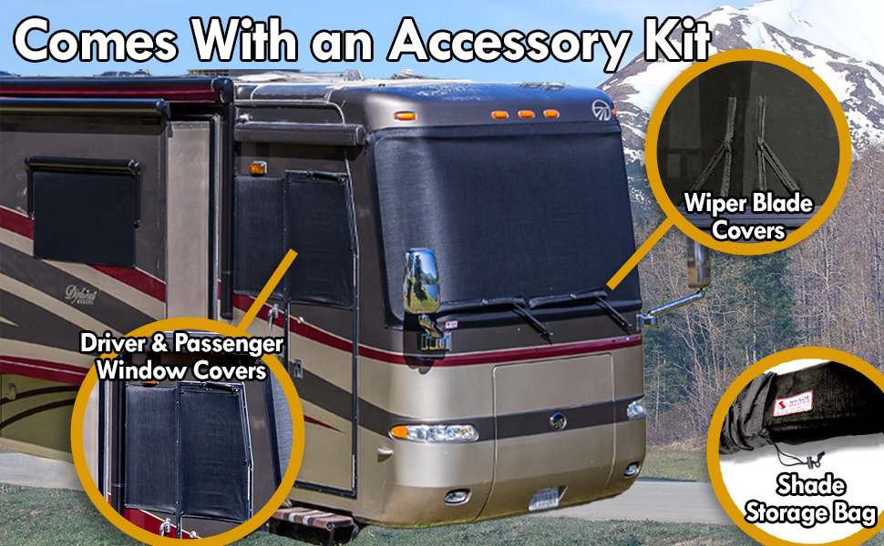 ShadePro ShadeMaster RV Windshield Sunshade Front