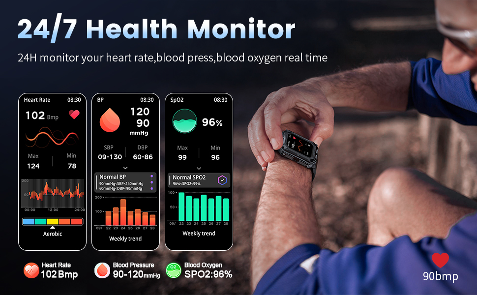 smart watches for men military smart watch lige military smart watches for men