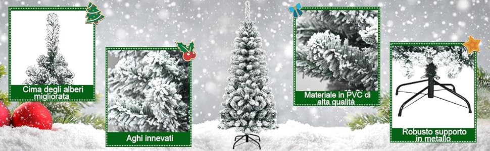 albero di Natale nella neve