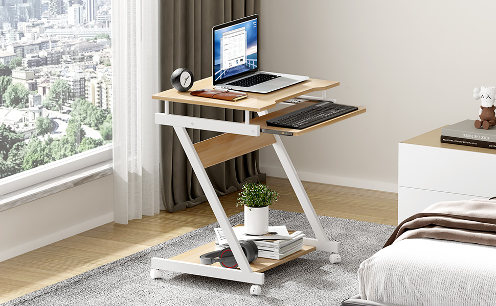 SogesHome 23.6inches Mobile Laptop Desk, Bed Table Portable