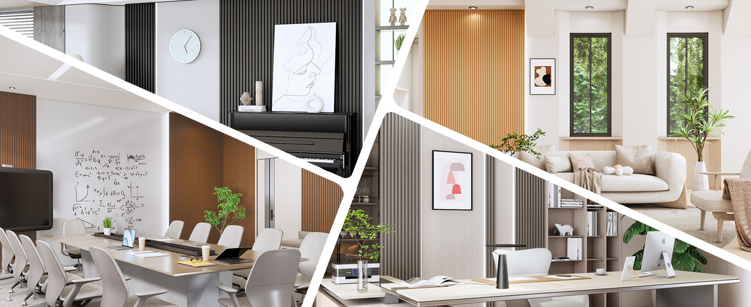 WPC Slat Wall Paneling, Modern Accent 3D Wall Panels, 8