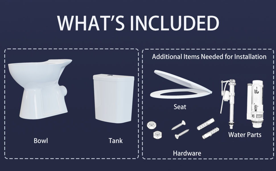 SUPERFLO 19”High Toilets Round Tall Toilet with Dual Flush & Extension