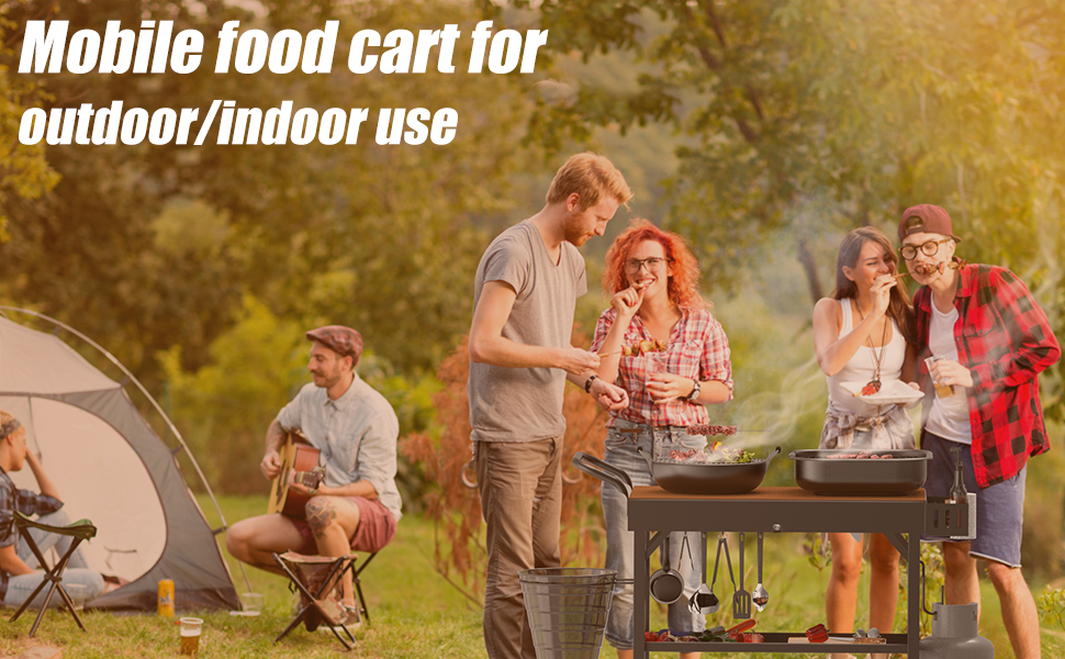 Portable Outdoor Grill Table with Wheels,Blackstone Griddle