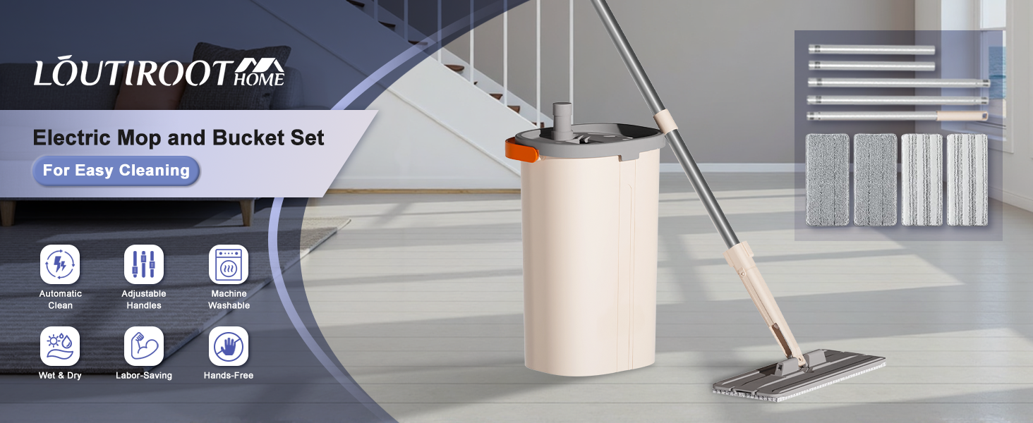 electric mop and bucket set