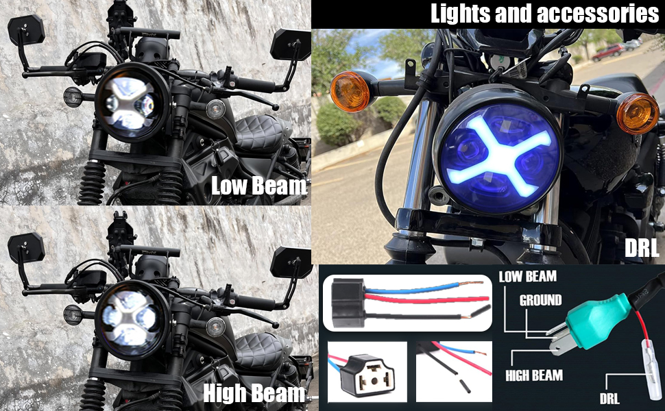 Amazon | HENGTUAOTO 5.75インチ LED X スタイル オートバイ