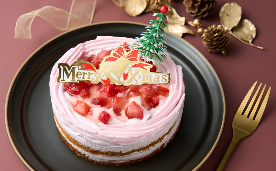 Amazon.co.jp: いちごのホールケーキ オーナメント付き お届け：12月22