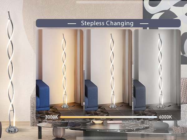 ADISUN 31W Modern Floor Lamp, LED Spiral Floor Lamp for