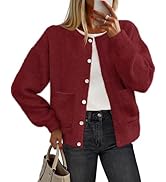 MEROKEETY Women's Long Sleeve Knit Cardigan Sweaters 2025 Fall Crewneck Button Open Front Jackets...