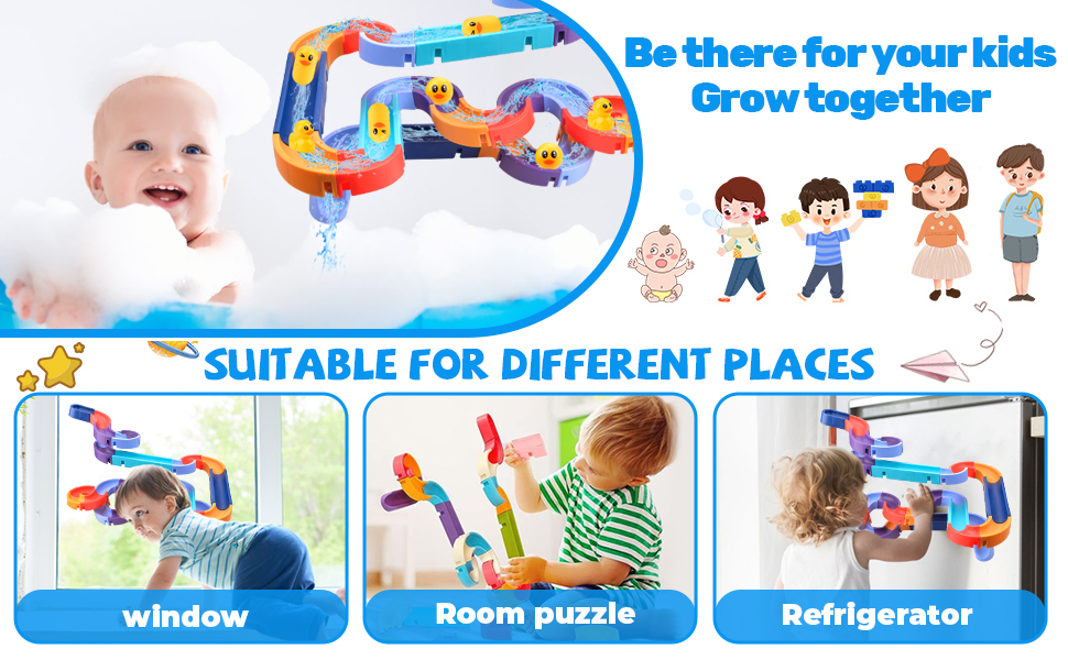 Bath Time DIY Educational Bath Slide Toy for 3 4 5 6 Year Olds Boys Girls Toddlers Kids