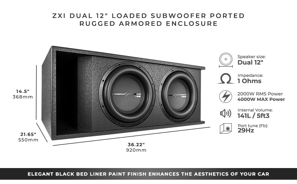 Amazon.com: DS18 ZXI-212LD.RG Loaded Double Vented 12