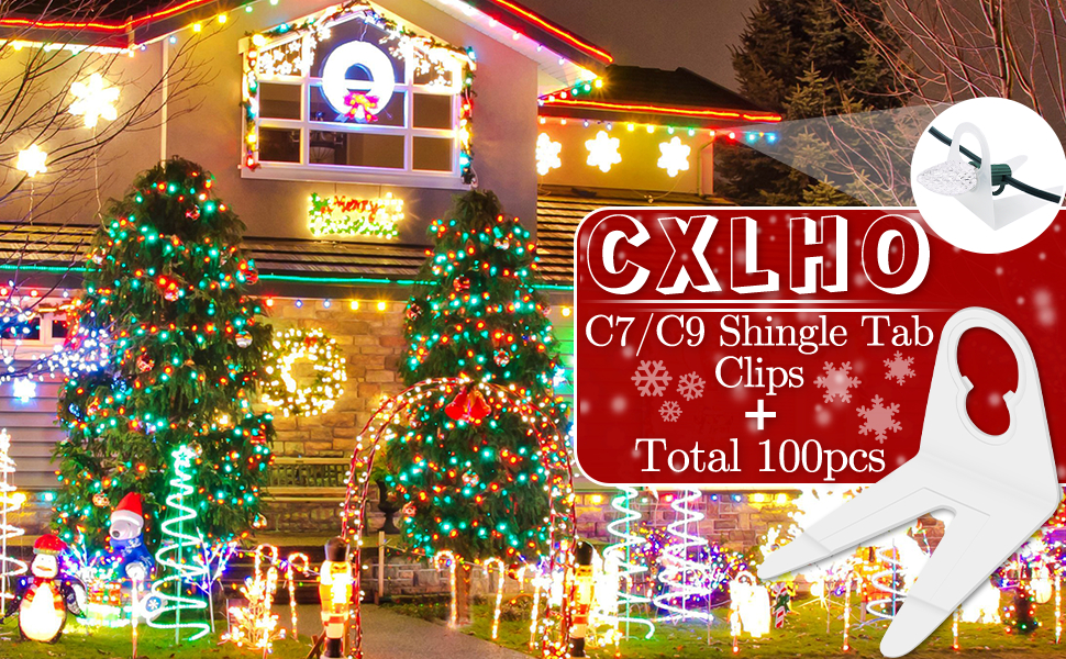 CXLHO Christmas Light Clips 100Pack, SittoStand Gutter