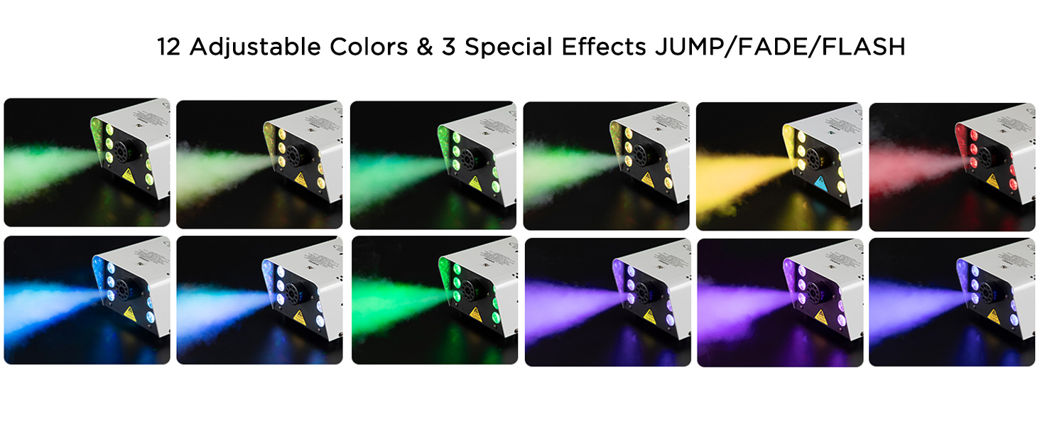 Sunolga Halloween Fog Machine, 6 Stage LED Lights with 12