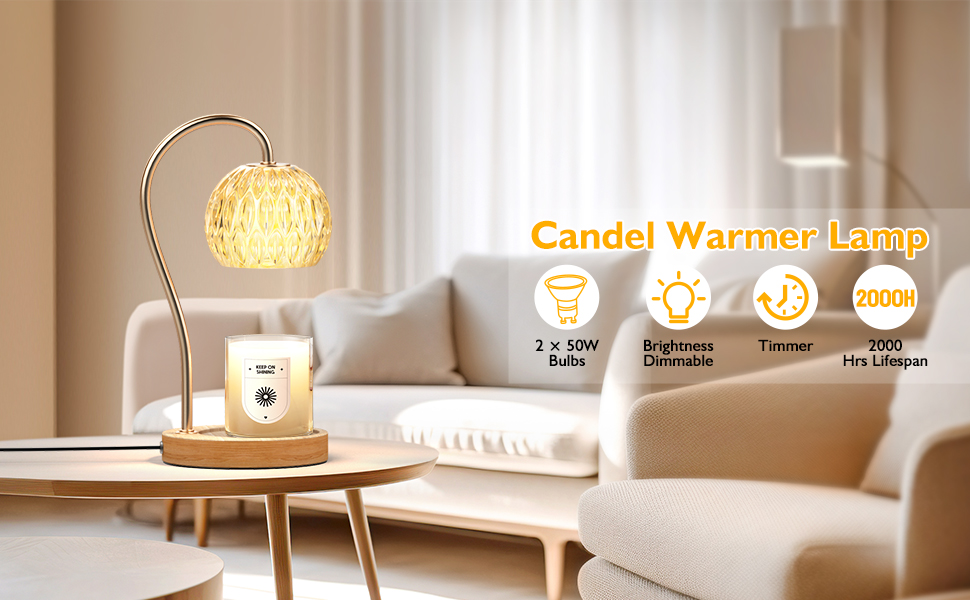 candle warmer lamp with 2*50W Bulbs