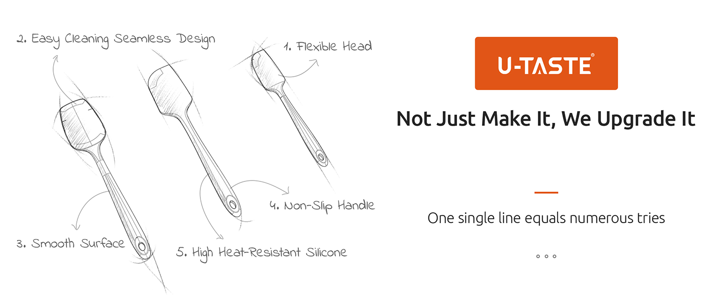 UTaste Silicone Spatula Set, 600ºF High Heat Resistant
