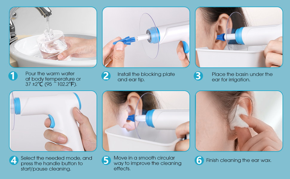 KAUGIC Electric Ear Wax Removal Tool, Water Powered Ear Cleaner, Ear