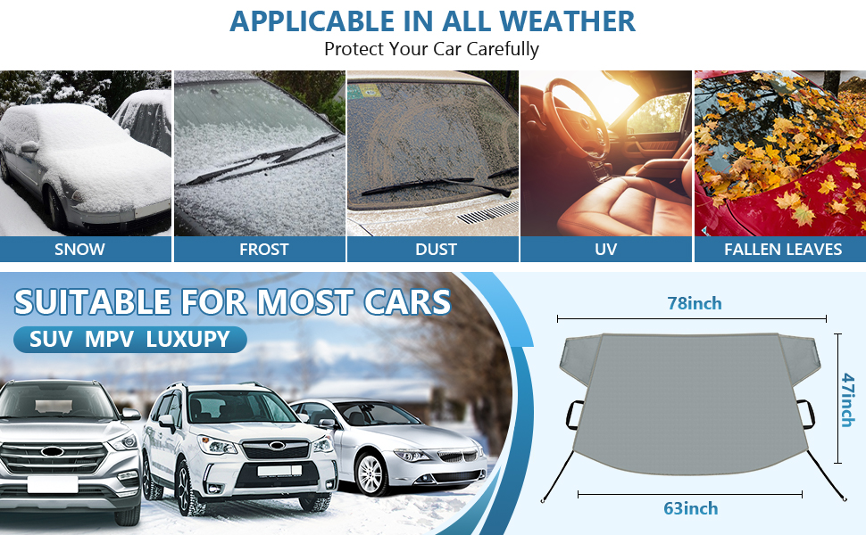 LADER Windshield Cover for Ice and Snow, Car Windshield