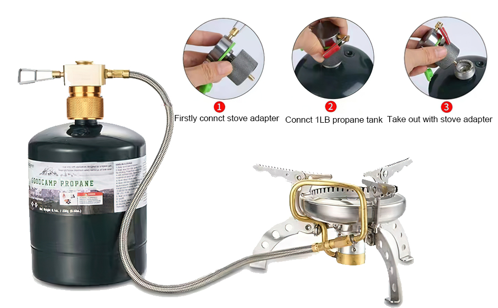 HUANSHA 2PCS Butane To Propane Adapter For 1Lb Propane