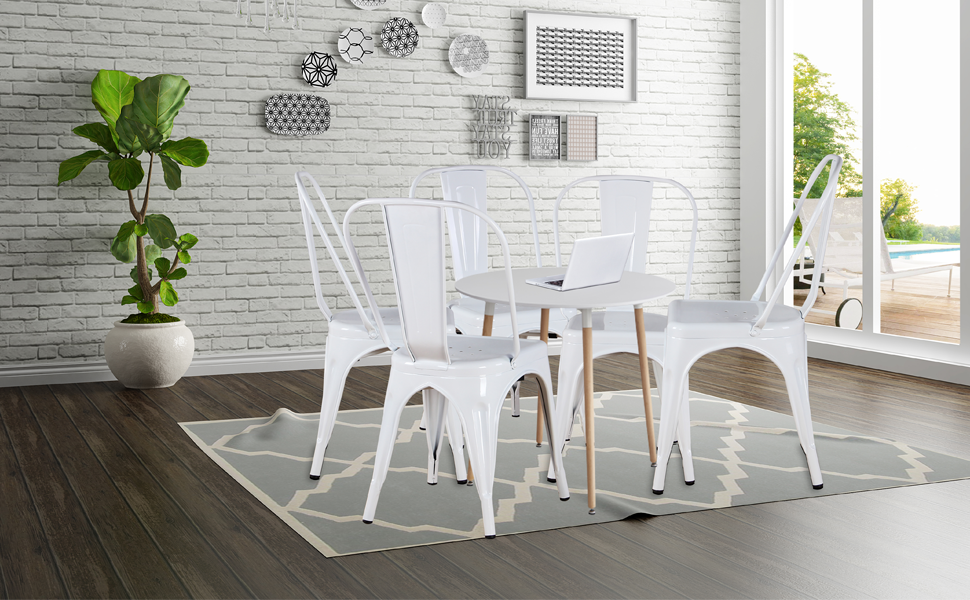 SANSHREUNI Dining Chairs Set of 4 Vintage Industrial Style